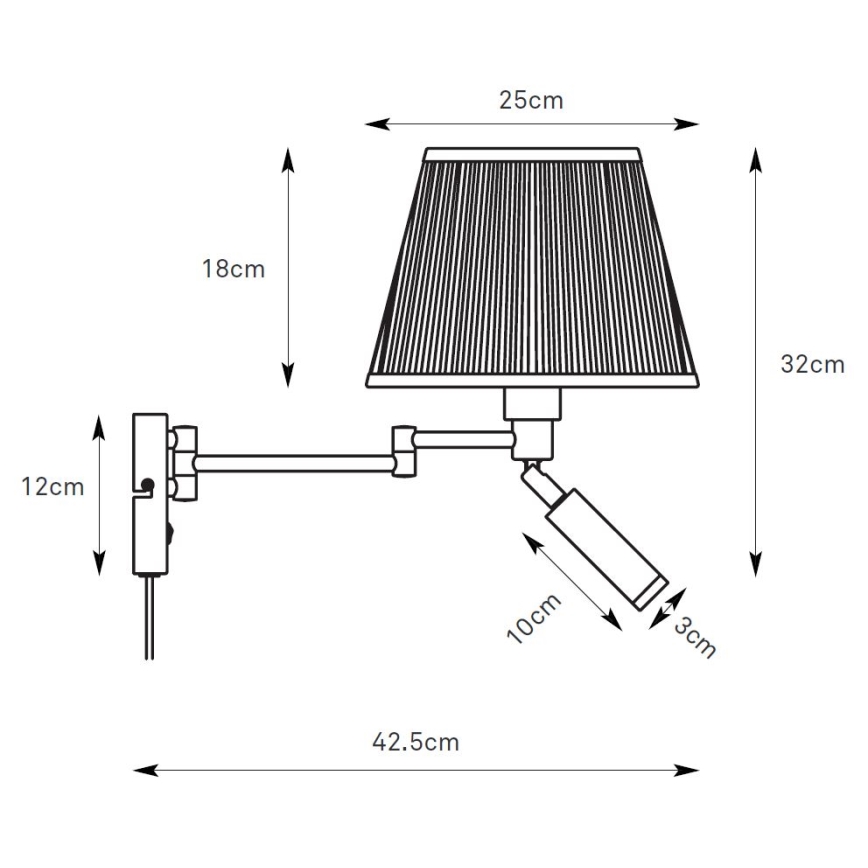 Markslöjd 109017 - LED Επιτοίχιο φωτιστικό PIVOT 1xE27/40W/230V + LED/4W εκρού/ορείχαλκος
