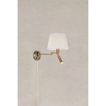 Markslöjd 109017 - LED Επιτοίχιο φωτιστικό PIVOT 1xE27/40W/230V + LED/4W εκρού/ορείχαλκος