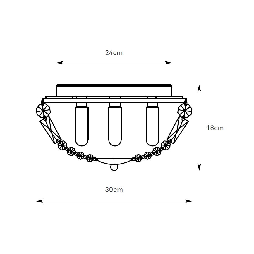 Markslöjd 109031 - Φωτιστικό οροφής μπάνιου ESTELLE 3xG9/20W/230V διάμ. 30 cm IP44 από ορείχαλκο