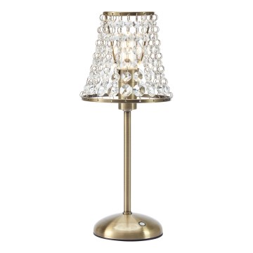 Markslöjd 109125 - LIORA LED ρυθμιζόμενη επαναφορτιζόμενη επιτραπέζια λάμπα με αισθητήρα αφής 1xE14/2W/2000 mAh ορείχαλκος