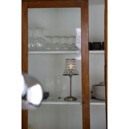 Markslöjd 109125 - LED Ρυθμιζόμενη επαναφορτιζόμενη επιτραπέζια λάμπα αφής LIORA 1xE14/2W/2000 mAh ορείχαλκος