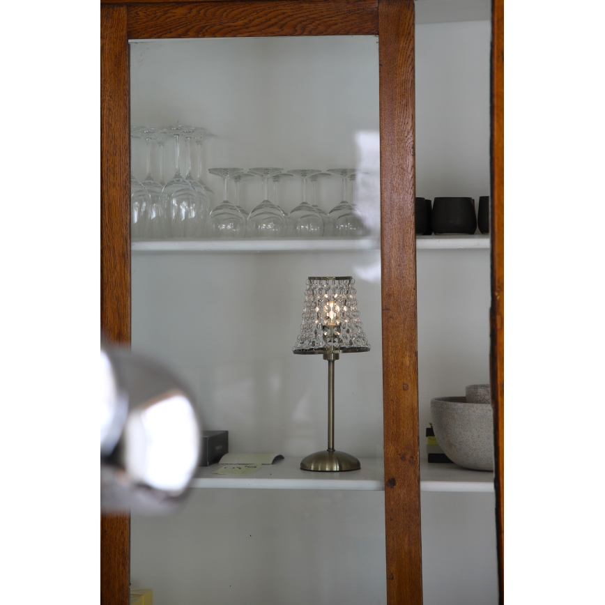 Markslöjd 109125 - LED Ρυθμιζόμενη επαναφορτιζόμενη επιτραπέζια λάμπα αφής LIORA 1xE14/2W/2000 mAh ορείχαλκος