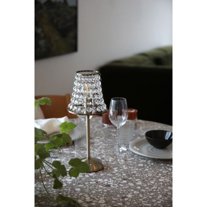 Markslöjd 109125 - LED Ρυθμιζόμενη επαναφορτιζόμενη επιτραπέζια λάμπα αφής LIORA 1xE14/2W/2000 mAh ορείχαλκος