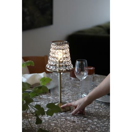 Markslöjd 109125 - LED Ρυθμιζόμενη επαναφορτιζόμενη επιτραπέζια λάμπα αφής LIORA 1xE14/2W/2000 mAh ορείχαλκος