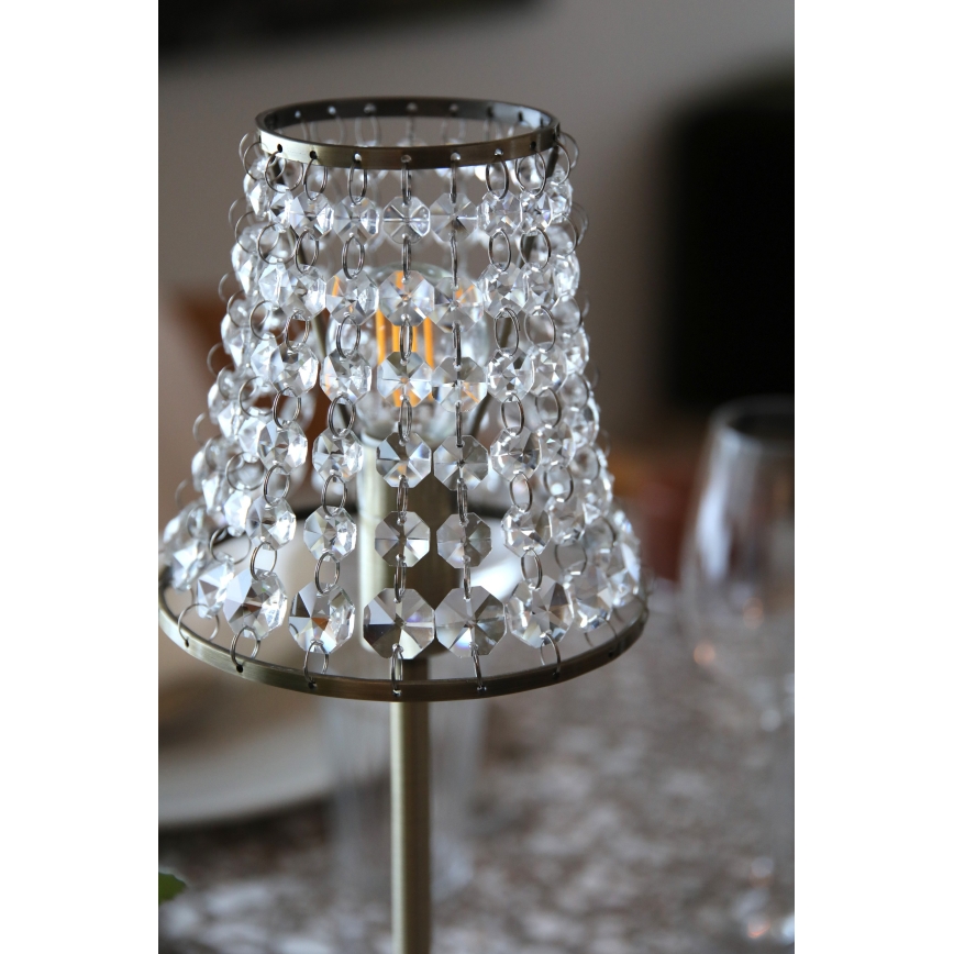 Markslöjd 109125 - LED Ρυθμιζόμενη επαναφορτιζόμενη επιτραπέζια λάμπα αφής LIORA 1xE14/2W/2000 mAh ορείχαλκος