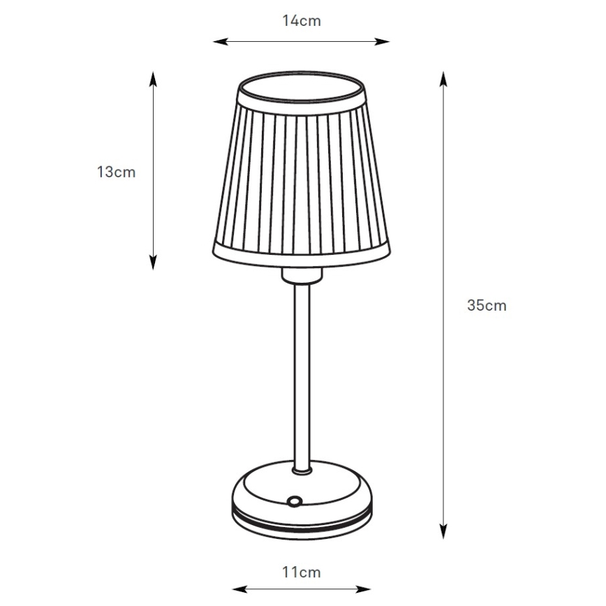 Markslöjd 109126 - LED ρυθμιζόμενη επαναφορτιζόμενη επιτραπέζια λάμπα με λειτουργία αφής ANNO 1xE14/2W/2000 mAh λευκή/σε ορείχαλκο
