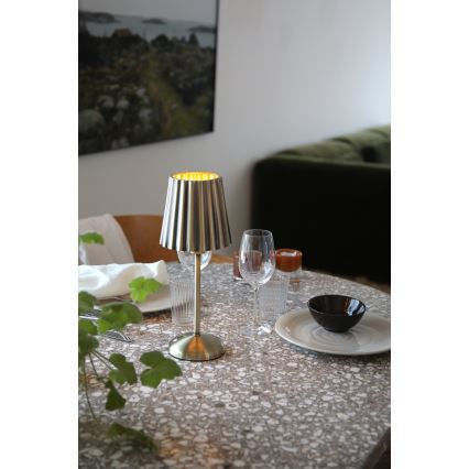 Markslöjd 109127 - LED επιτραπέζιο φωτιστικό CELIA, ρυθμιζόμενης φωτεινότητας, επαναφορτιζόμενο με έλεγχο αφής, 1xE14/2W/2000 mAh, ορείχαλκος