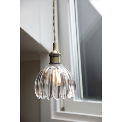 Markslöjd 109136 - Κρεμαστό φωτιστικό με καλώδιο GOTA 1xE14/40W/230V Ø 13 εκ. μπρούτζινο/διάφανο