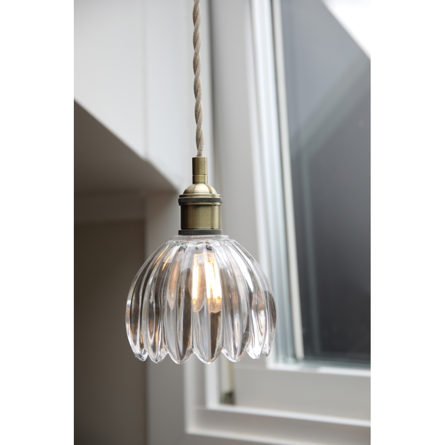 Markslöjd 109136 - Κρεμαστό φωτιστικό με καλώδιο GOTA 1xE14/40W/230V Ø 13 εκ. μπρούτζινο/διάφανο