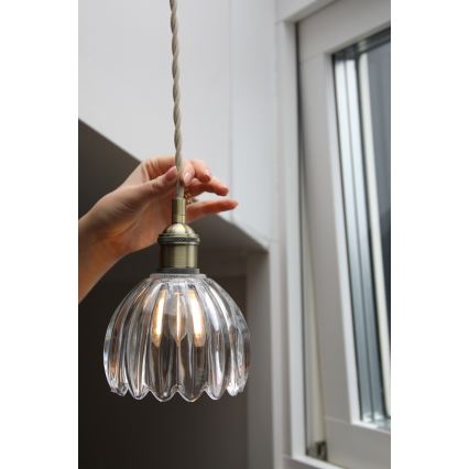 Markslöjd 109136 - Κρεμαστό φωτιστικό με καλώδιο GOTA 1xE14/40W/230V Ø 13 εκ. μπρούτζινο/διάφανο