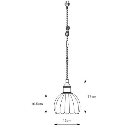 Markslöjd 109136 - Κρεμαστό φωτιστικό με καλώδιο GOTA 1xE14/40W/230V Ø 13 εκ. μπρούτζινο/διάφανο
