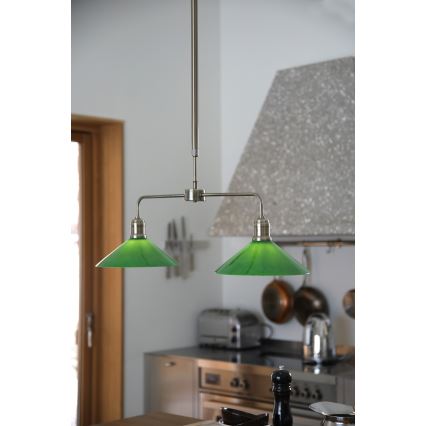 Markslöjd 109161 - Φωτιστικό οροφής με ράβδο VELA 2xE27/60W/230V πράσινο/μπρούτζινο