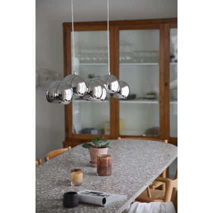 Markslöjd 109168 - Κρεμαστό φωτιστικό CUPOLO με καλώδιο 7xE14/40W/230V σε γυαλιστερό χρώμιο