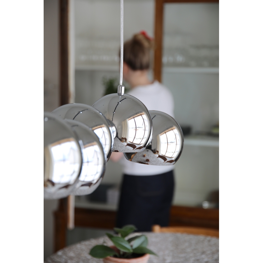 Markslöjd 109168 - Κρεμαστό φωτιστικό CUPOLO με καλώδιο 7xE14/40W/230V σε γυαλιστερό χρώμιο