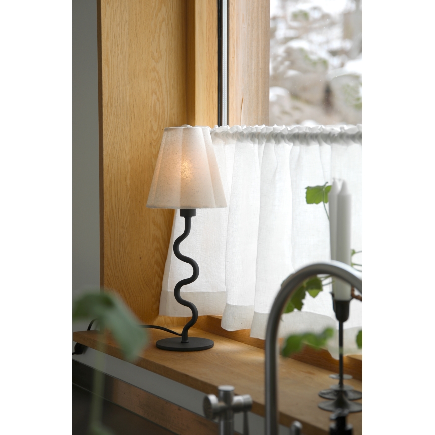 Markslöjd 109171 - Επιτραπέζιο φωτιστικό VEYA 1xE14/40W/230V λινό/μαύρο