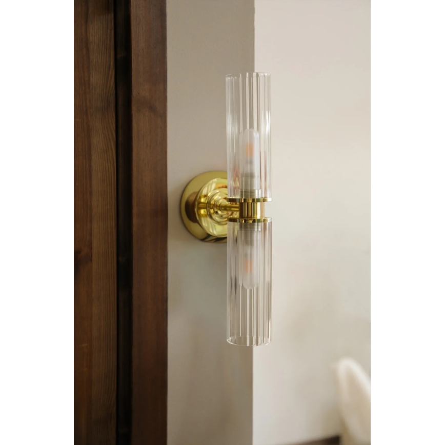 Markslöjd 109236 - Επιτοίχιο φωτιστικό μπάνιου RIMINI 2xG9/20W/230V IP44 ορείχαλκος