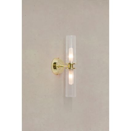 Markslöjd 109236 - Επιτοίχιο φωτιστικό μπάνιου RIMINI 2xG9/20W/230V IP44 ορείχαλκος