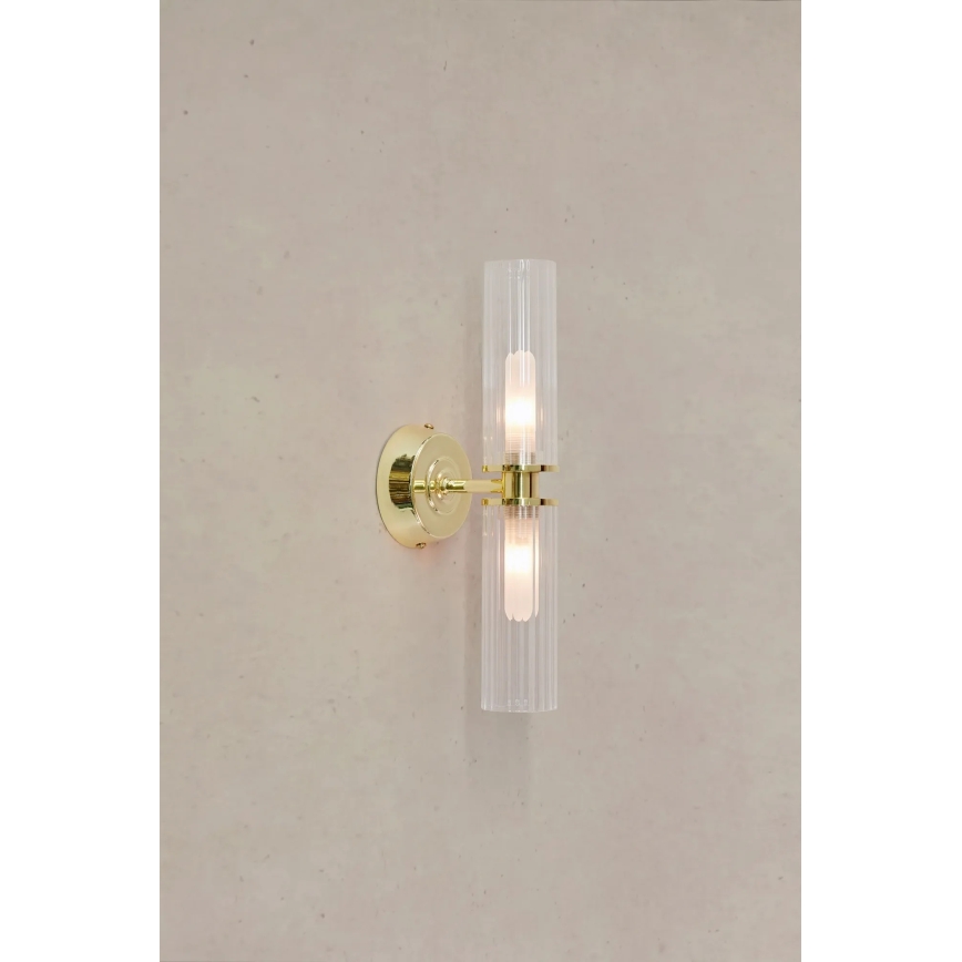 Markslöjd 109236 - Επιτοίχιο φωτιστικό μπάνιου RIMINI 2xG9/20W/230V IP44 ορείχαλκος