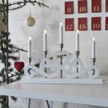 Markslöjd 700640 - Χριστουγεννιάτικο κηροπήγιο SVANEHOLM 5xE10/3W/230V λευκό