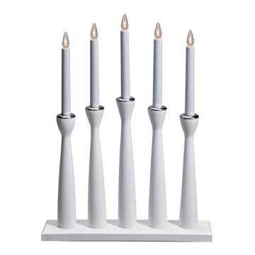 Markslöjd 702229 - Χριστουγεννιάτικο κηροπήγιο MASESKÄR 5xE10/3W/230V λευκό
