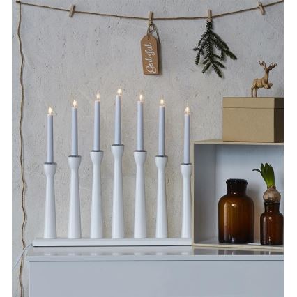 Markslöjd 702232 - Χριστουγεννιάτικο κηροπήγιο MASESKÄR 7xE10/3W/230V λευκό