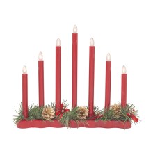 Markslöjd 704018 - Χριστουγεννιάτικο κερί HOL 7xE10/0,06W/230V κόκκινο