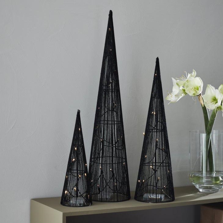 Markslöjd 705748 - ΣΕΤ 3x LED Χριστουγεννιάτικη διακόσμηση DUNGE LED/2,7W/4,5V μαύρο