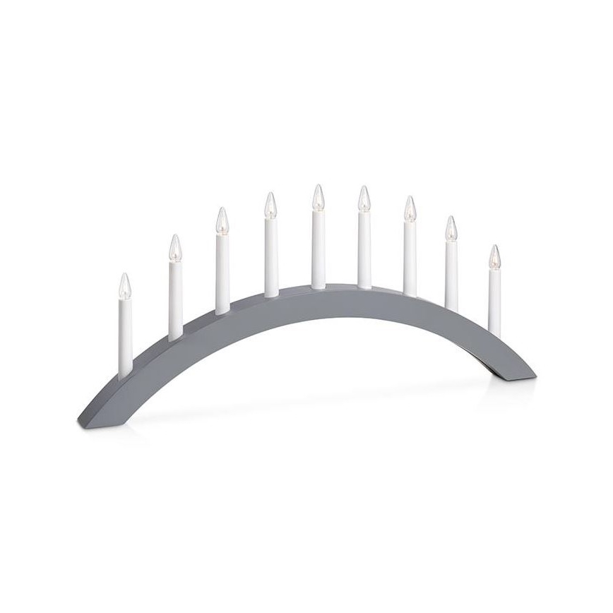 Markslöjd 705811 - Χριστουγεννιάτικο κηροπήγιο ATLE 9xE10/3W/230V γκρι