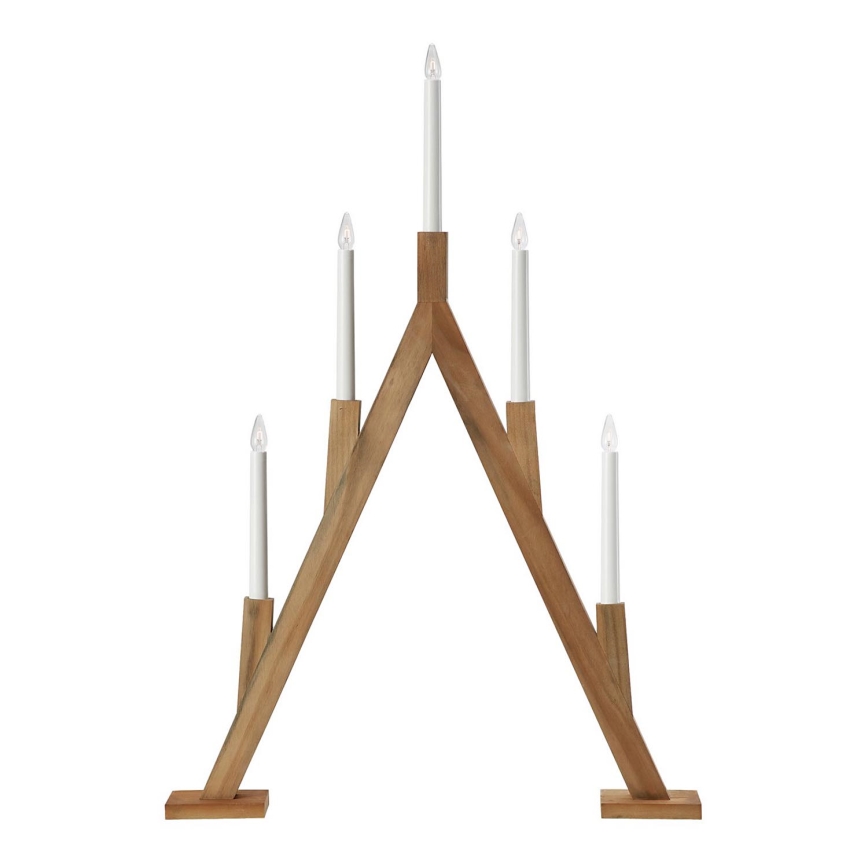 Markslöjd 706161 - Χριστουγεννιάτικο κηροπήγιο BJURFORS 5xE10/3W/230V καφέ