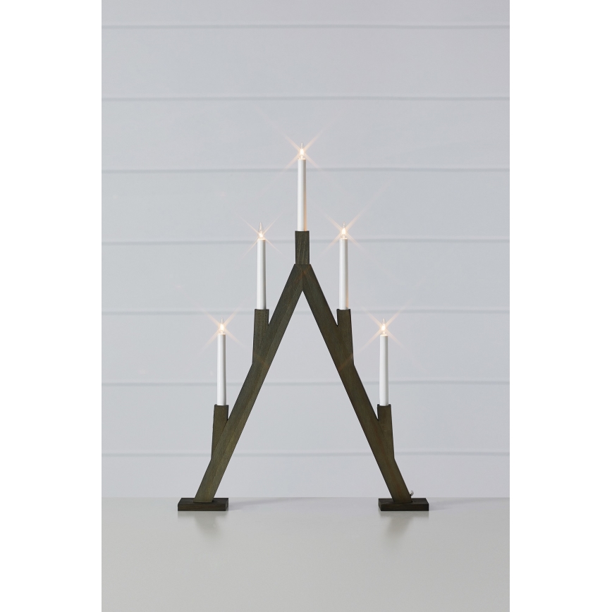 Markslöjd 706163 - Χριστουγεννιάτικο κηροπήγιο BJURFORS 5xE10/3W/230V καφέ