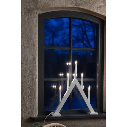 Markslöjd 706222 - Χριστουγεννιάτικο κηροπήγιο ARIELE 5xE10/3W/230V πεύκο/λευκό