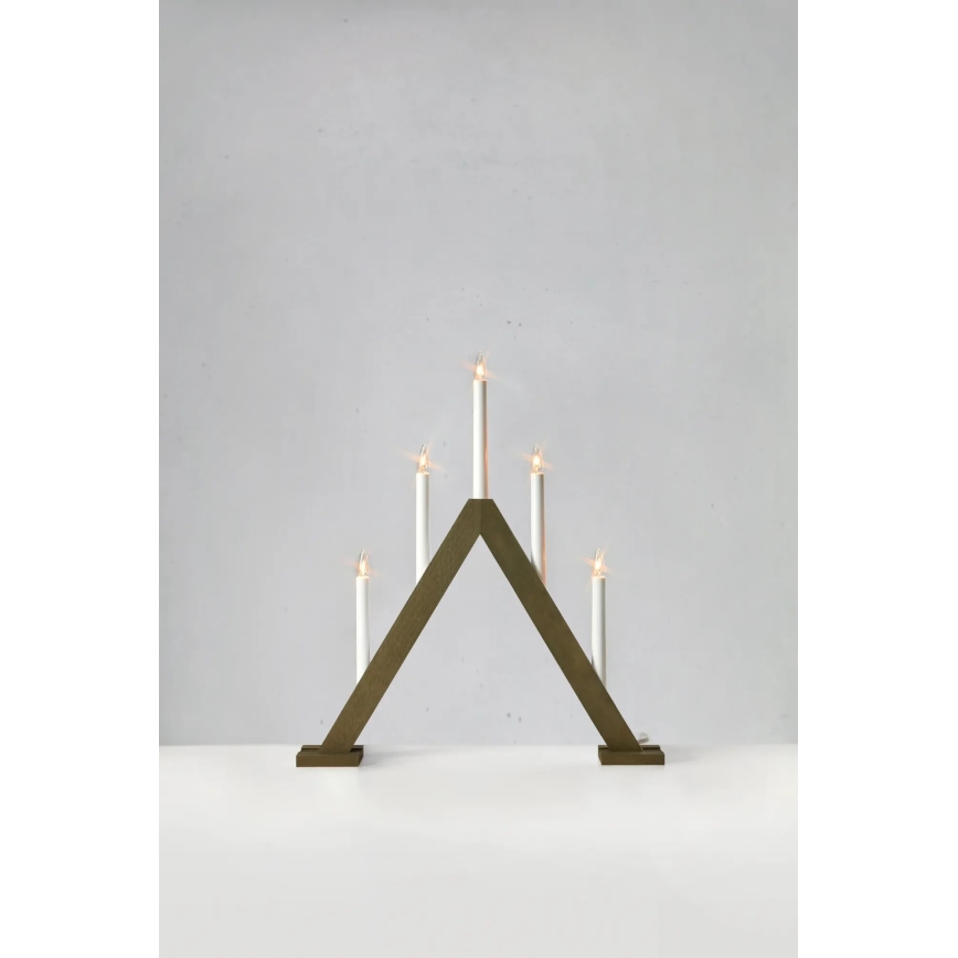 Markslöjd 706224 - Χριστουγεννιάτικο κηροπήγιο ARIELE 5xE10/3W/230V πεύκο/καφέ