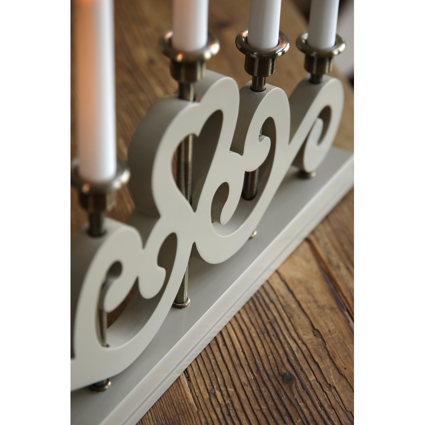 Markslöjd 706453 - Χριστουγεννιάτικο κηροπήγιο ENEBY 5xE10/3W/230V μπεζ/ορείχαλκος
