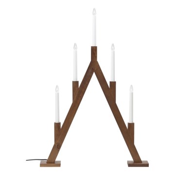 Markslöjd 706471 - Χριστουγεννιάτικο κηροπήγιο BJURFORS 5xE10/3W/230V πεύκο/καφέ