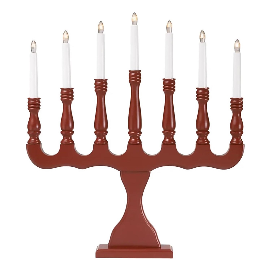 Markslöjd 8004,1 - Χριστουγεννιάτικο κηροπήγιο SVANEHOLM 7xE10/3W/230V πεύκο/κόκκινο