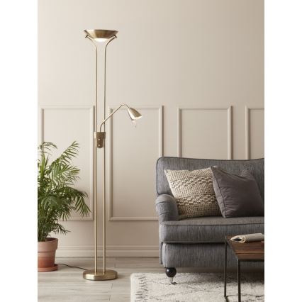 Markslöjd 111247 - Dimmable φωτιστικό δαπέδου DETROIT 1xR7s/230W+ 1xGU10/35W/230V χάλκινο