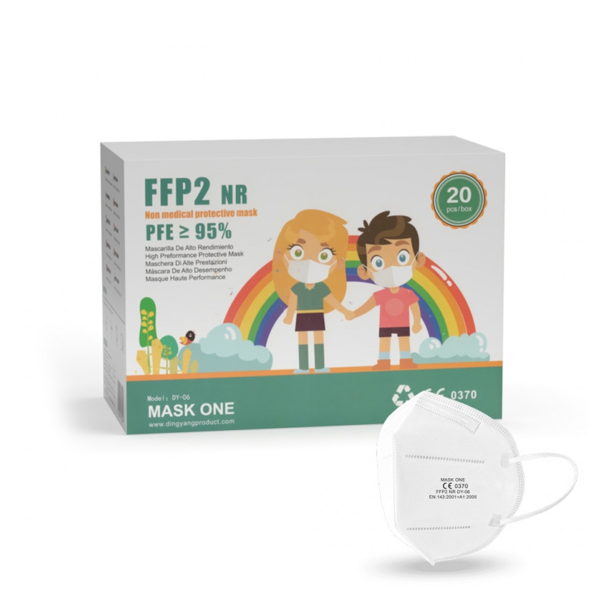Mask One μάσκα προστασίας FFP2 NR - CE 0370 λευκό 1τμχ παιδικό μέγεθος