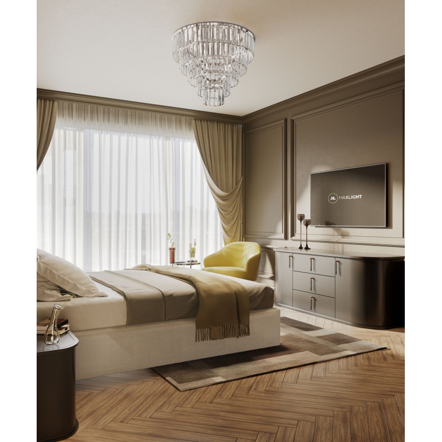 MAXLIGHT C0137 - Φωτιστικό οροφής MONACO 15xG9/40W/230V διάμετρος 60 cm γυαλιστερό χρώμιο