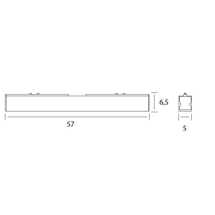 MAXLIGHT C0190 - Φωτιστικό οροφής LED LINEAR LED/18W/230V 57 cm μαύρο