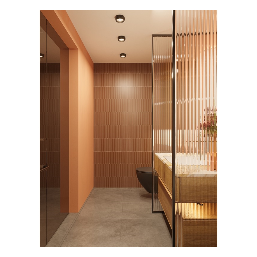 MAXLIGHT C0204 - Φωτιστικό οροφής μπάνιου LED KODAK LED/8W/230V διάμετρος 10,8 cm IP44 μαύρο