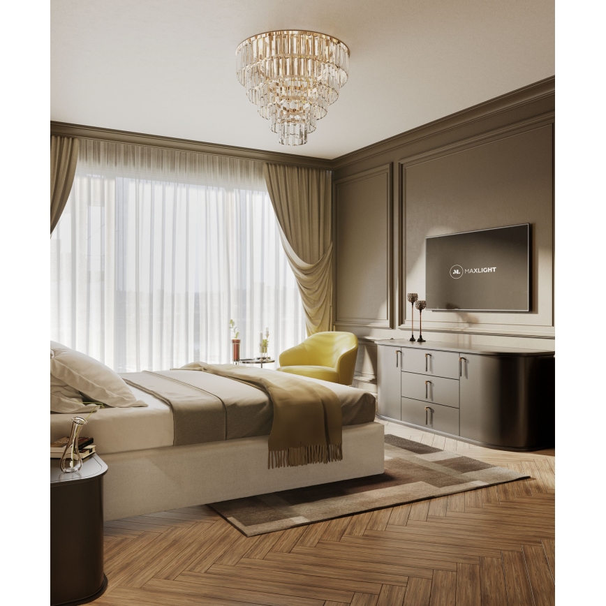 MAXLIGHT C0206 - Φωτιστικό οροφής MONACO 15xG9/40W/230V διάμετρος 60 cm χρυσό