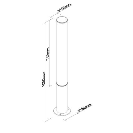 MAXLIGHT F0065 - LED εξωτερικό φωτιστικό GARDENIA LED/25W/230V 105 cm CRI 93 IP65 ανθρακί