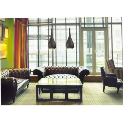 MAXLIGHT P0233 - Κρεμαστό φωτιστικό οροφής DROP 1xE27/40W/230V διάμετρος 20 cm μαύρο