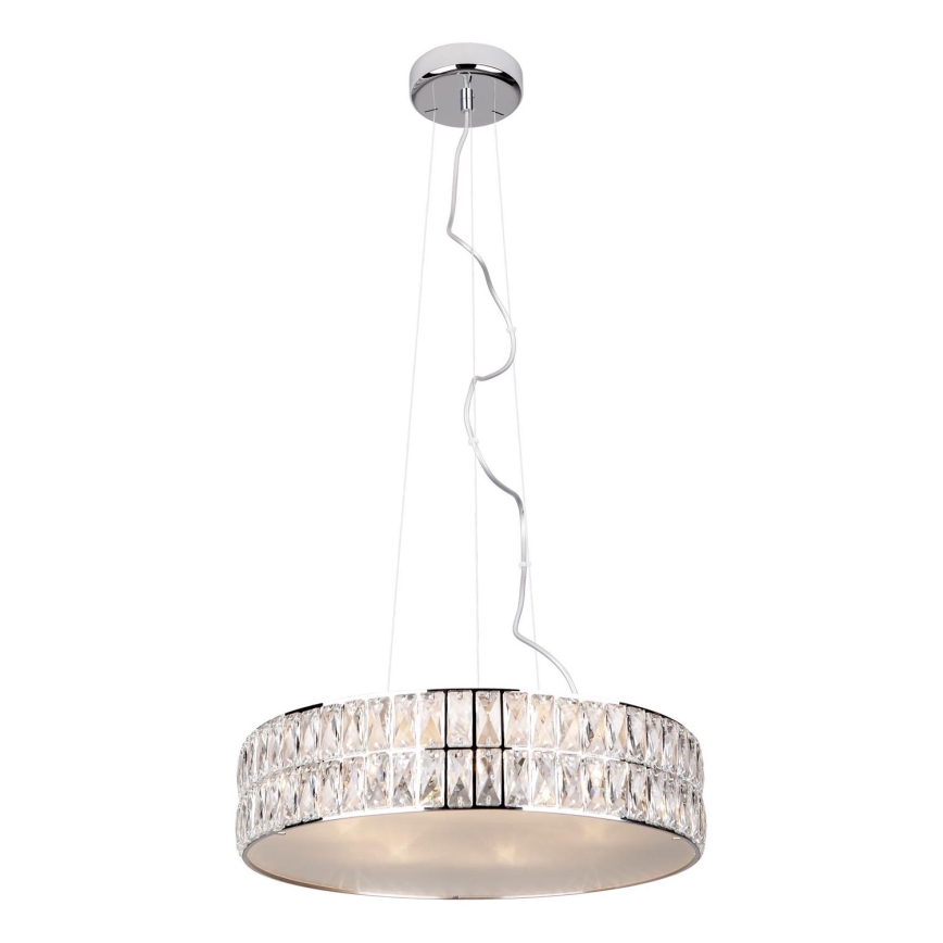MAXLIGHT P0236 - Κρεμαστό φωτιστικό οροφής DIAMANTE 5xG9/42W/230V διάμετρος 38 cm γυαλιστερό χρώμιο