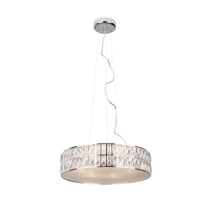 MAXLIGHT P0236 - Κρεμαστό φωτιστικό οροφής DIAMANTE 5xG9/42W/230V διάμετρος 38 cm γυαλιστερό χρώμιο