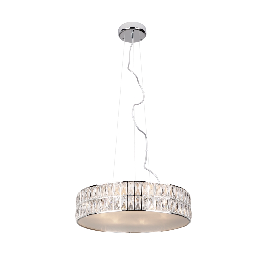 MAXLIGHT P0236 - Κρεμαστό φωτιστικό οροφής DIAMANTE 5xG9/42W/230V διάμετρος 38 cm γυαλιστερό χρώμιο