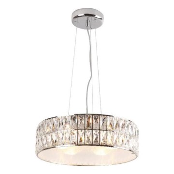 MAXLIGHT P0238 - Κρεμαστό φωτιστικό οροφής DIAMANTE 6xG9/42W/230V διάμετρος 46 cm γυαλιστερό χρώμιο