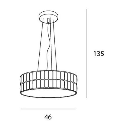 MAXLIGHT P0238 - Κρεμαστό φωτιστικό οροφής DIAMANTE 6xG9/42W/230V διάμετρος 46 cm γυαλιστερό χρώμιο