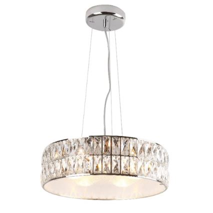 MAXLIGHT P0238 - Κρεμαστό φωτιστικό οροφής DIAMANTE 6xG9/42W/230V διάμετρος 46 cm γυαλιστερό χρώμιο