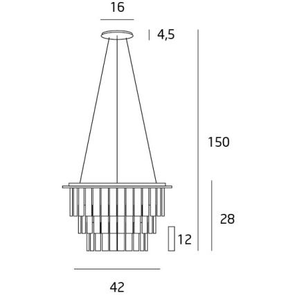 MAXLIGHT P0259 - Κρεμαστό φωτιστικό οροφής MONACO 9xG9/40W/230V διάμετρος 42 cm γυαλιστερό χρώμιο